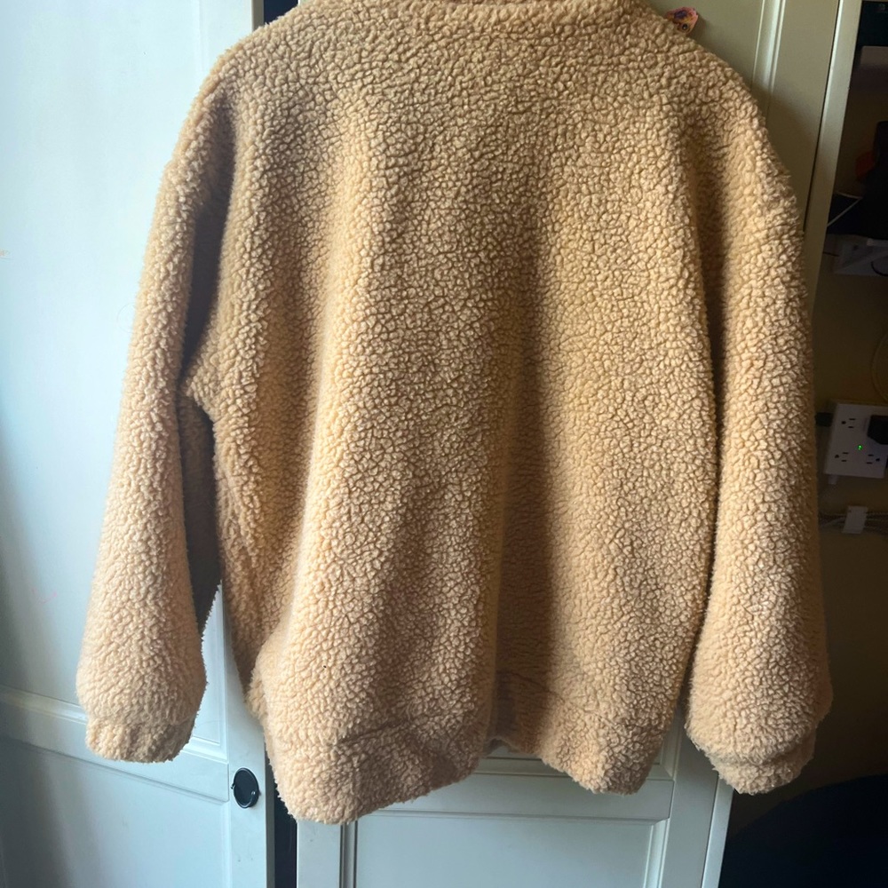 Zaful Jackets & Coats; Zaful Teddy Sherpa Jacket; Cream/Tan; Medium View 2